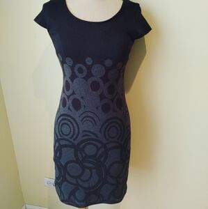 Trisisto Femme Stretch polka dot Dress black‎ and gray size S